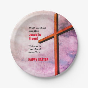 HAPPY EASTER   Jesus is Risen Church Party Paper Plate
