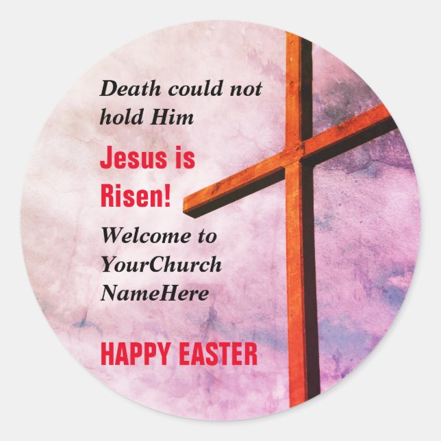 HAPPY EASTER | Jesus is Risen Classic Round Sticker (Front)