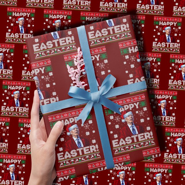 Happy Easter Joe Biden Confused Christmas Wrapping Paper (Creator Uploaded)