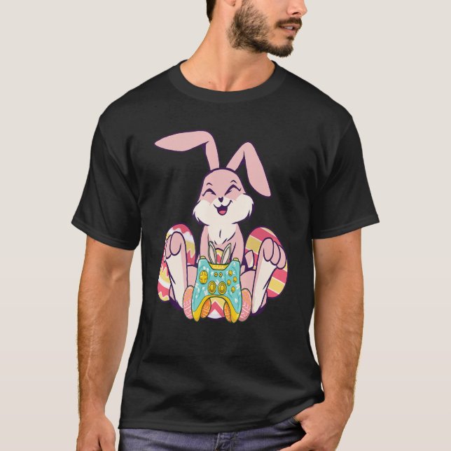 Happy Easter Joystick Bunny Ear Funny Gaming Kids  T-Shirt (Front)
