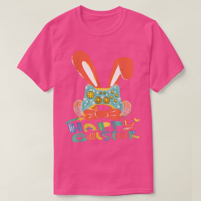 Happy Easter Joystick Bunny Tie funny Gaming Kids  T-Shirt (Design Front)