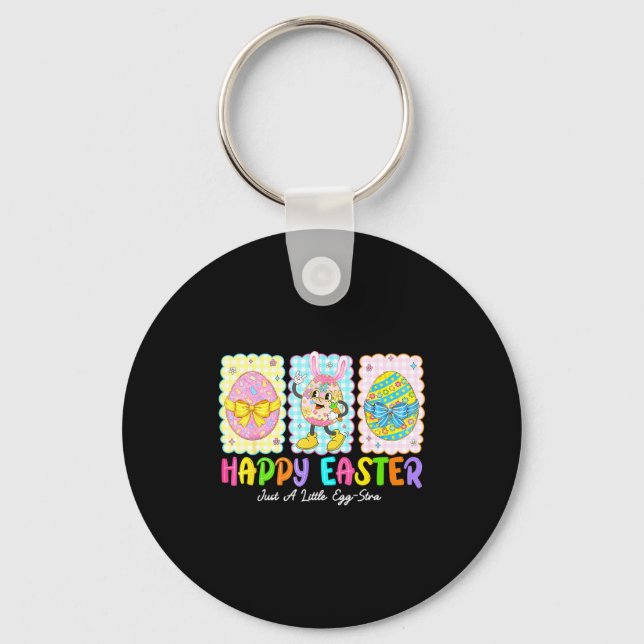 Happy Easter Just A Little Egg-stra Funny Eggs Kid Key Ring (Front)