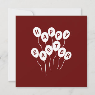 Happy Easter Key White and Bordeaux Nice Ballons Holiday Card