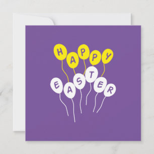 Happy Easter Key White and Yellow Nice Ballons Holiday Card