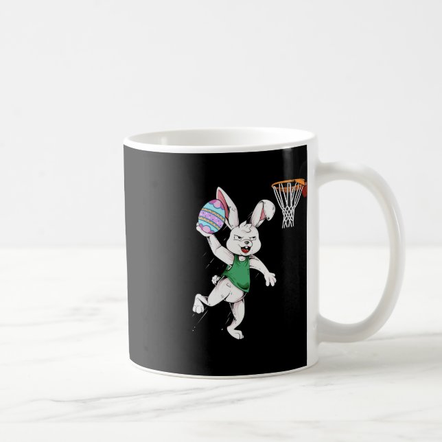 Happy Easter  Kids Boys Bunny Dunk Basketball East Coffee Mug (Right)