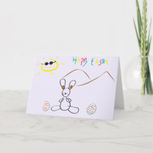 Happy Easter - Kids Drawing Holiday Card