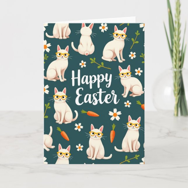 Happy Easter Kitty Cat Card (Front)