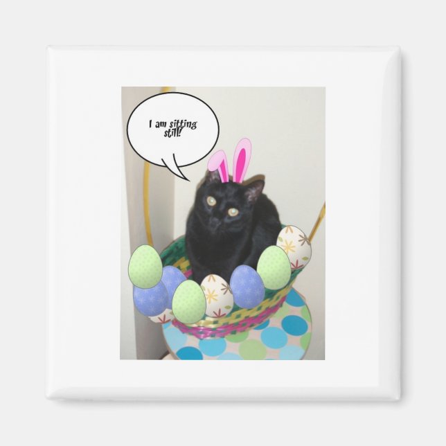 Happy Easter Kitty Magnet (Front)