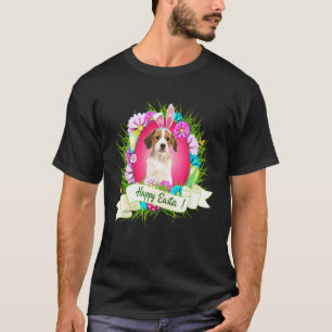 Happy Easter Kooikerhondje Wearing Bunny Ear Eggs  T-Shirt