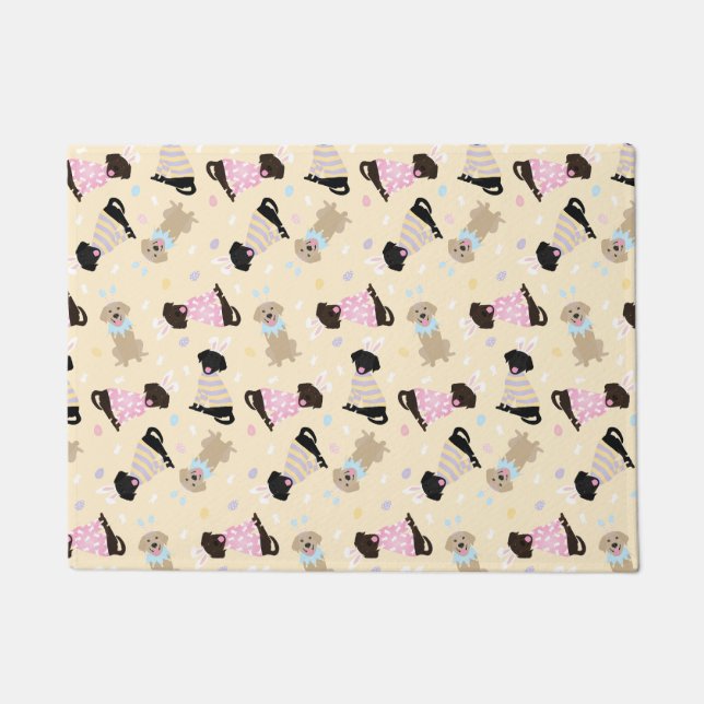 Happy Easter Labrador Retriever Dogs Doormat (Front)