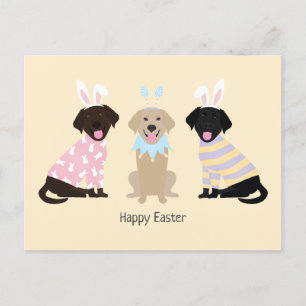 Happy Easter Labrador Retriever Dogs Holiday Postcard