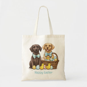 Happy Easter Labrador Retriever Dogs Tote Bag