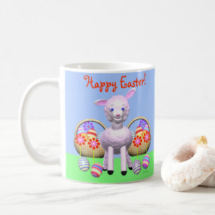 Happy Easter Lamb and Baskets Coffee Mug