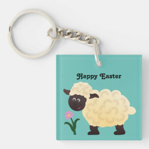 Happy Easter Lamb Key Ring