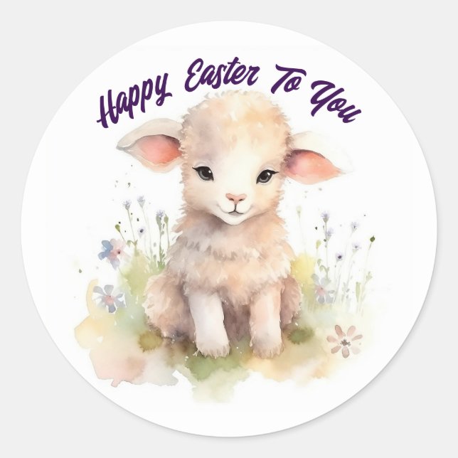 Happy Easter Lamb Sticker (Front)