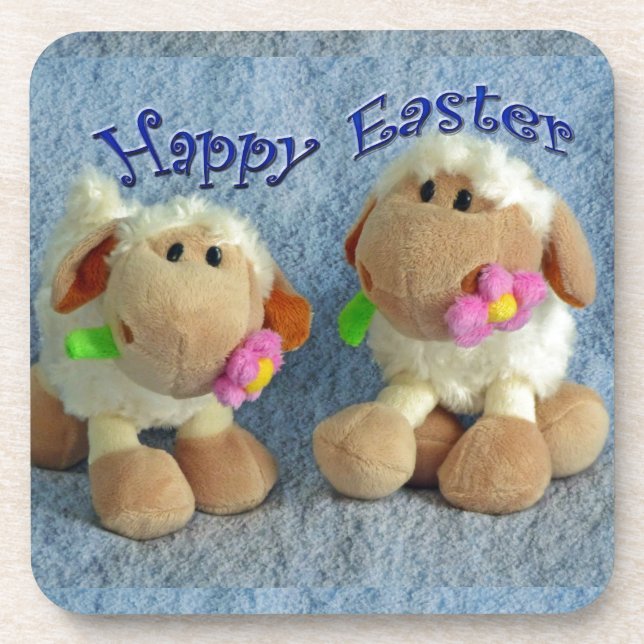 Happy Easter Lambs Coaster (Front)