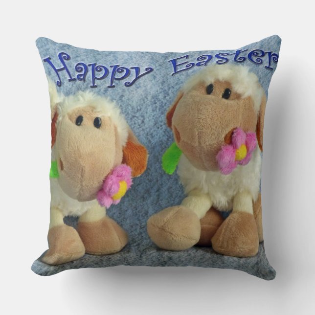 Happy Easter Lambs Cushion (Front)