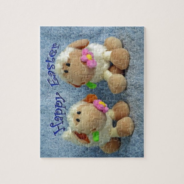 Happy Easter Lambs Jigsaw Puzzle (Vertical)