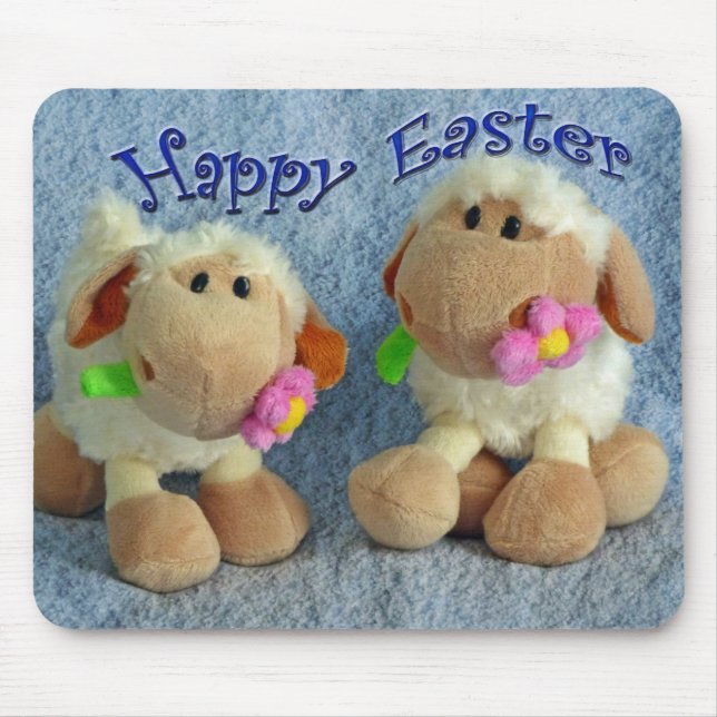 Happy Easter Lambs Mouse Mat (Front)