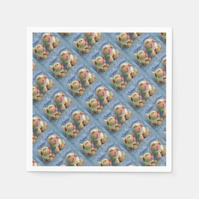 Happy Easter Lambs Napkin (Front)