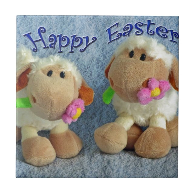 Happy Easter Lambs Tile (Front)