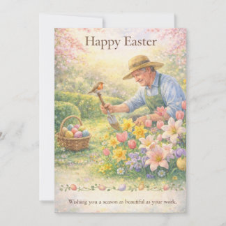 Happy Easter Landscaper Gardener Occupation Holiday Card
