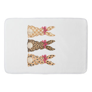 Happy Easter Leopard Bunny Coquette Bow Girl Women Bath Mat