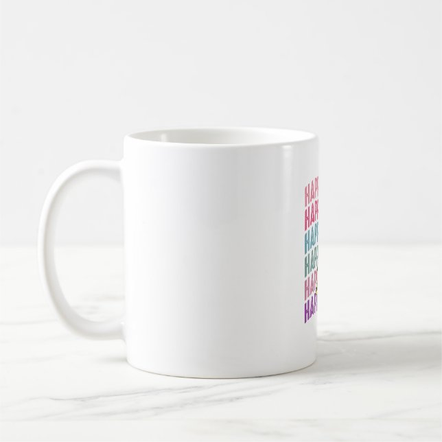 Happy Easter Leopard Bunny Groovy Cute Rabbit  Coffee Mug (Left)