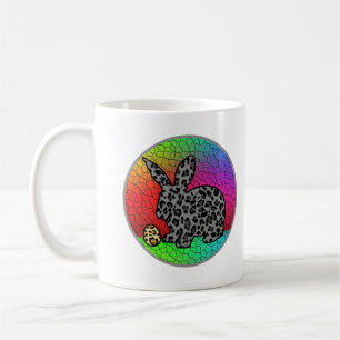 Happy Easter Leopard Print Bunny Rabbit and Egg T Coffee Mug