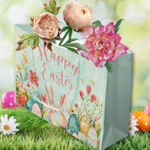 Happy Easter light green watercolor
