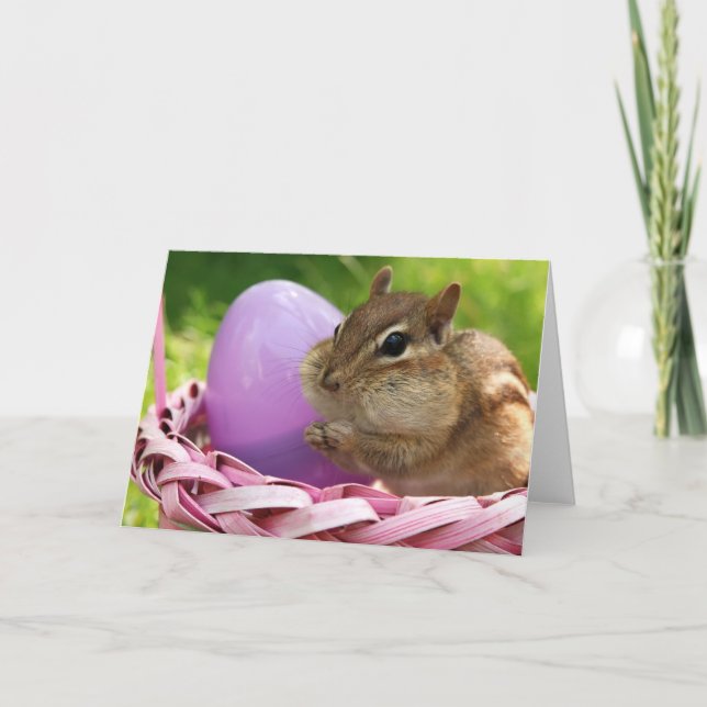 Happy Easter Little Chipmunk Holiday Card (Front)