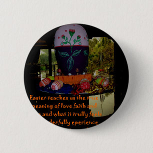 Happy Easter Love Faith and Hope Wishes 6 Cm Round Badge