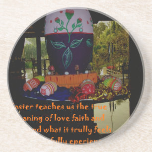 Happy Easter Love Faith and Hope Wishes Coaster