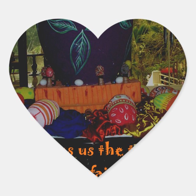 Happy Easter Love Faith and Hope Wishes Heart Sticker (Front)