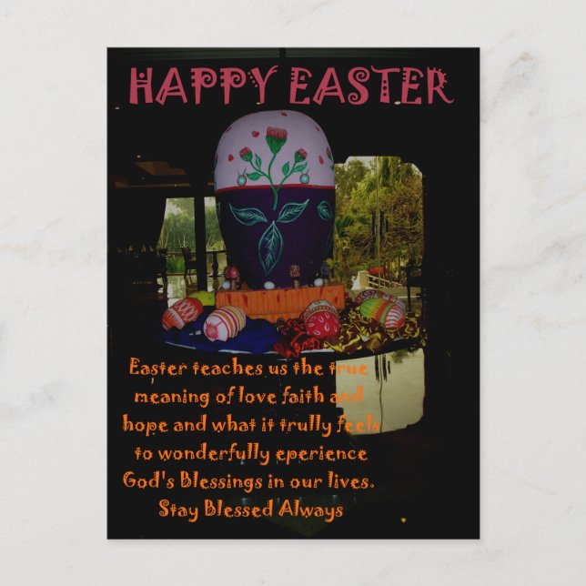 Happy Easter Love Faith and Hope Wishes Holiday Postcard (Front)
