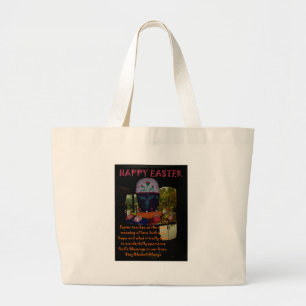 Happy Easter Love Faith and Hope Wishes Large Tote Bag