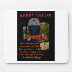 Happy Easter Love Faith and Hope Wishes Mouse Mat