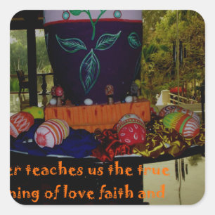 Happy Easter Love Faith and Hope Wishes Square Sticker