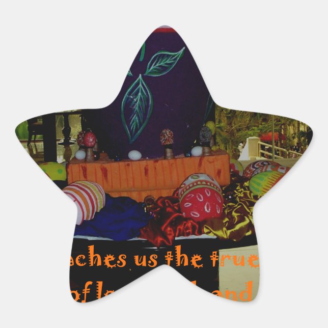 Happy Easter Love Faith and Hope Wishes Star Sticker (Front)