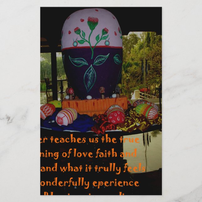 Happy Easter Love Faith and Hope Wishes Stationery (Front)