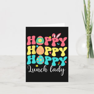 Happy Easter Lunch Lady Colourful Bunny Job Team H Card