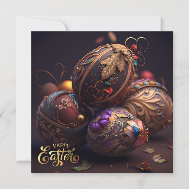 Happy Easter. Magic Easter Eggs Invitation (Front)