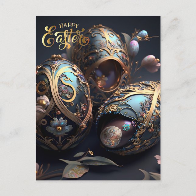Happy Easter. Magic Easter Eggs Postcard (Front)