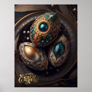 Happy Easter. Magic Easter Eggs Poster