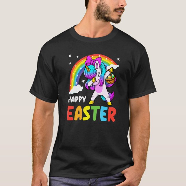 Happy Easter Magical Unicorn Squad Lenten Season H T-Shirt (Front)