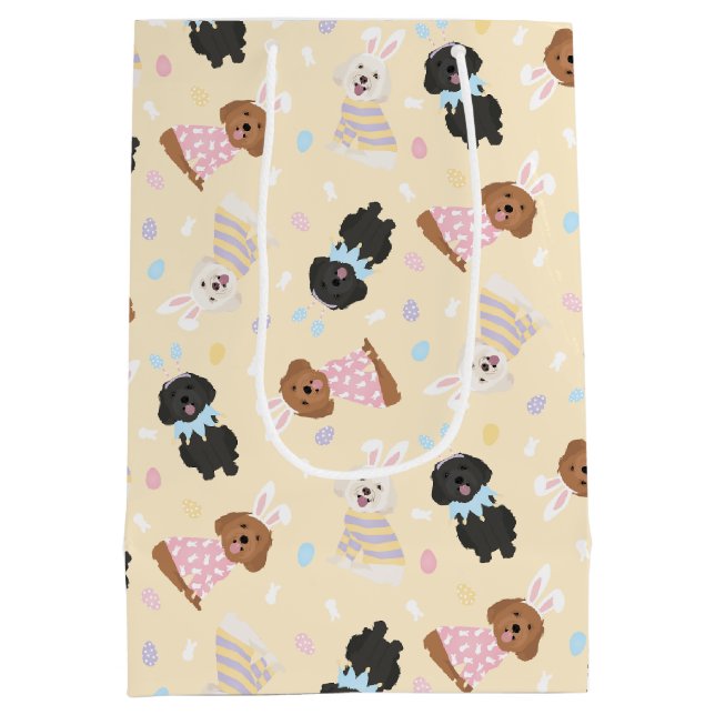 Happy Easter Maltipoo Dogs Medium Gift Bag (Back)