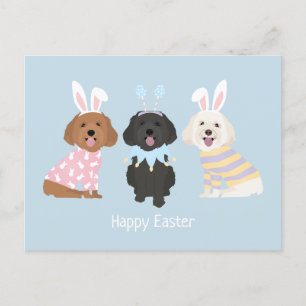 Happy Easter Maltipoo Dogs Postcard