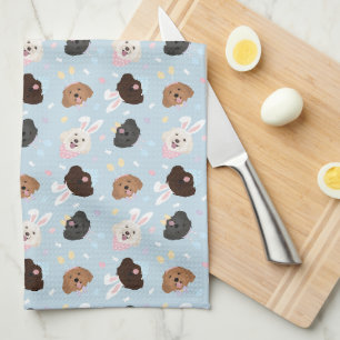 Happy Easter Maltipoo Dogs Tea Towel