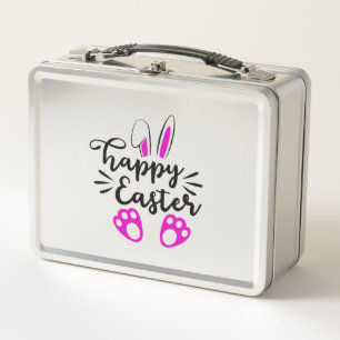 Happy easter metal lunch box