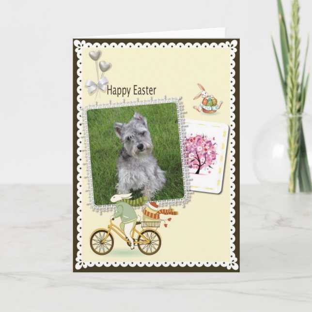 Happy Easter Miniature Schnauzers Card (Front)
